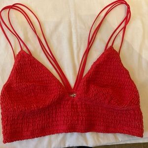 Free People Intimacy red strappy bralette size medium.